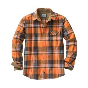 Legendary Whitetails Men's Orange and Brown Plaid Shirt